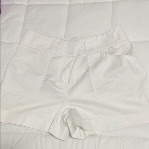 White House Black Market High Waist Cream Shorts